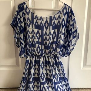 White/Blue Dress from Francesca’s, Small